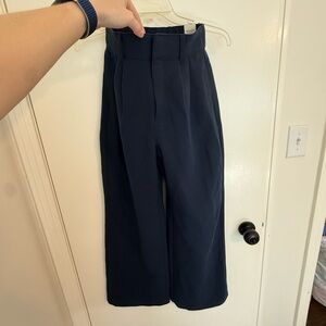 Abercrombie & Fitch Tailored Wide-Leg Pants Trousers Navy NWT XXS